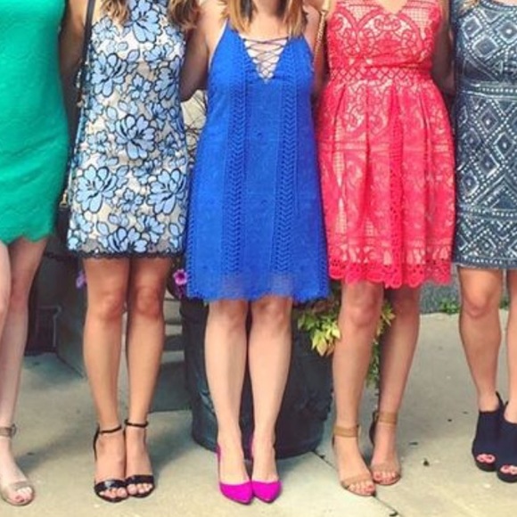 Nordstrom Royal Blue Macrame Dress, Medium - Picture 6 of 6